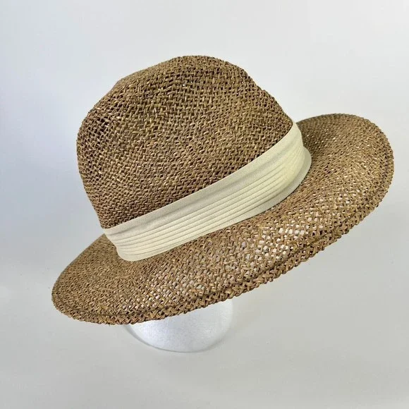 Summer Club Womens Styled In Australia Straw Hat Cream Band Natural Fiber Medium - Picture 3 of 9